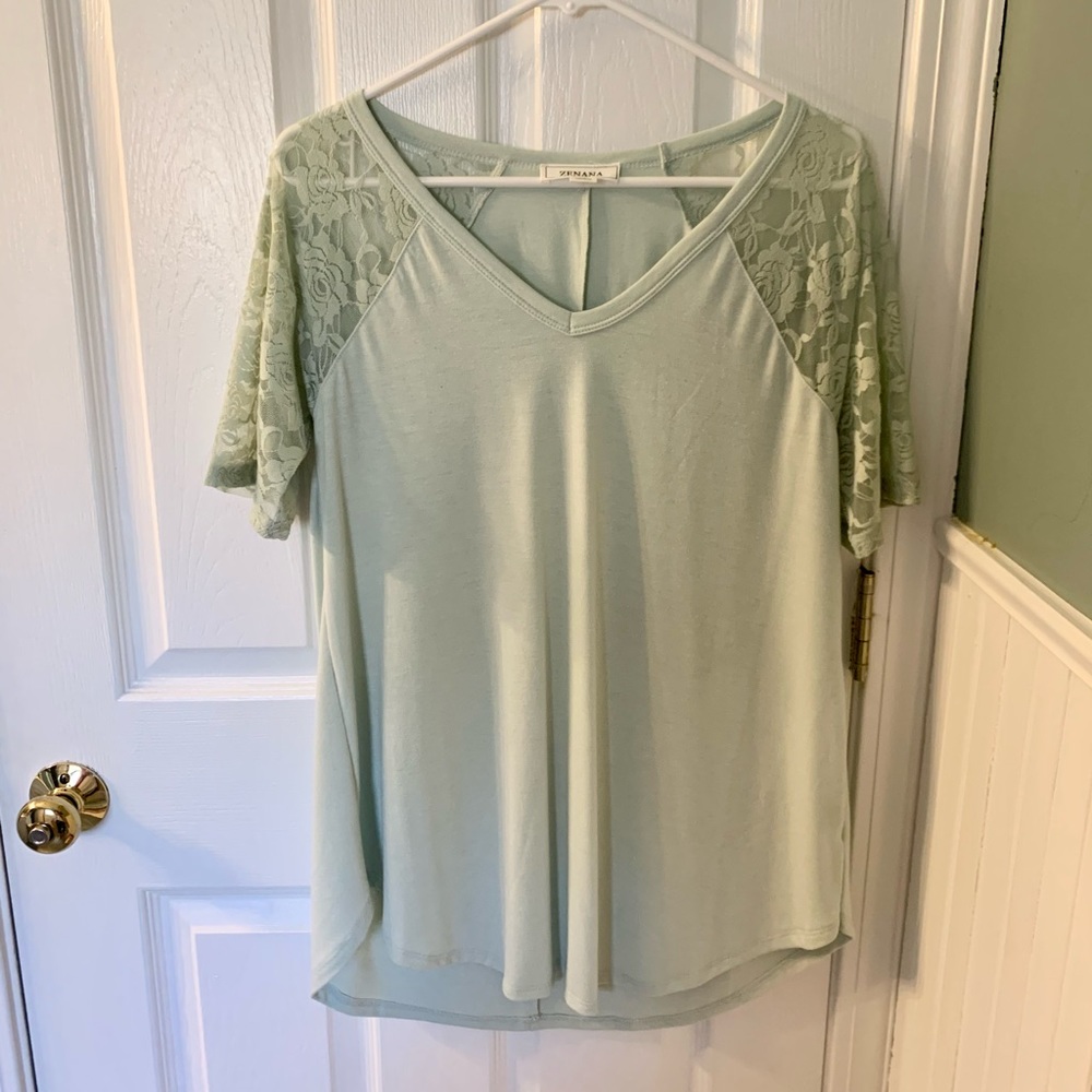 Sage green top